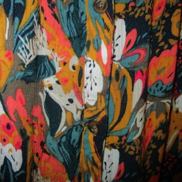 Vtg Caffe Marrakesh Tunic Top Size 2X Smocked Button Sleeveless Flowy Artsy Boho - Picture 4 of 11